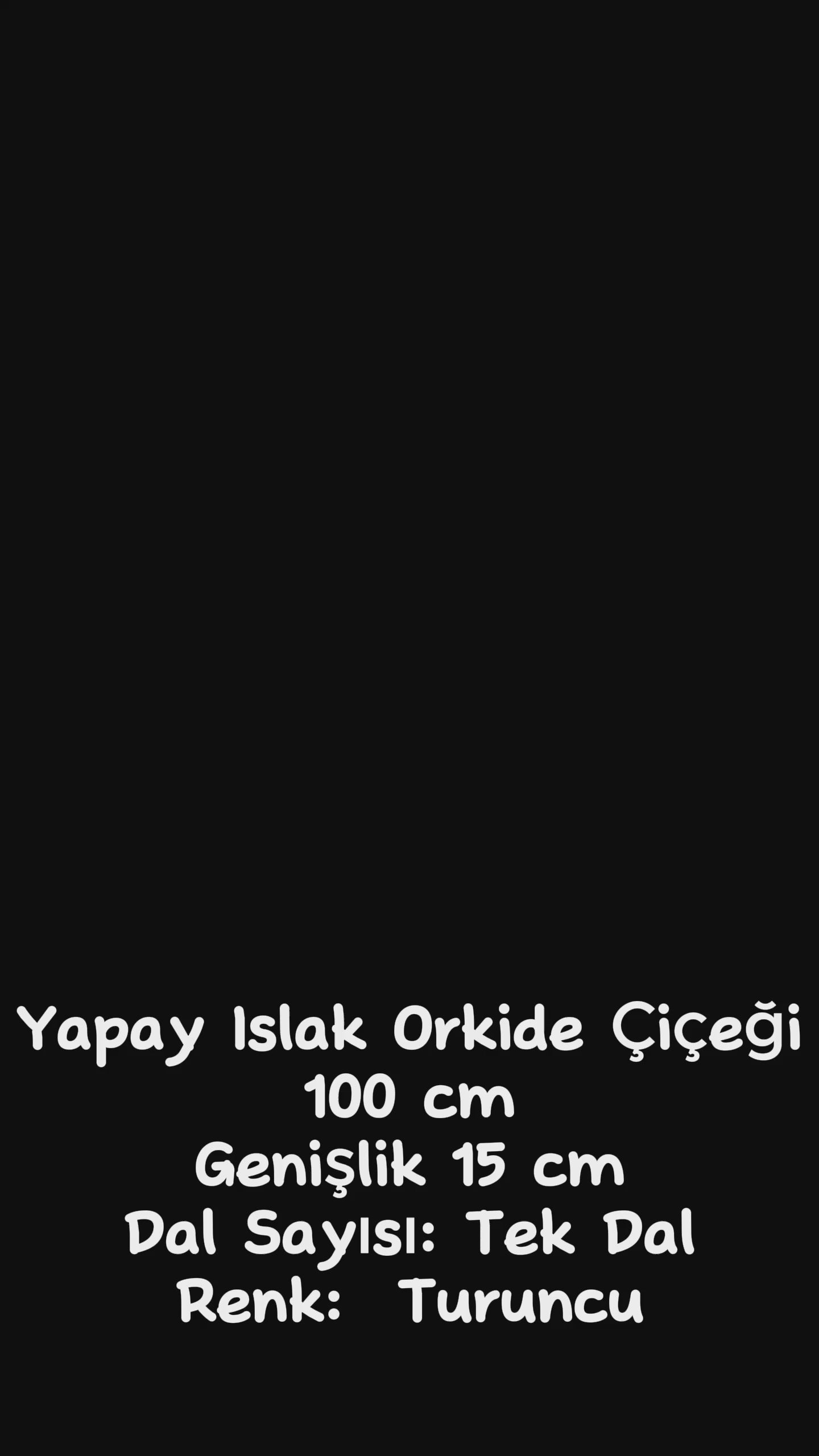 Yapay Islak Orkide Çiçeği Turuncu Tek Dal