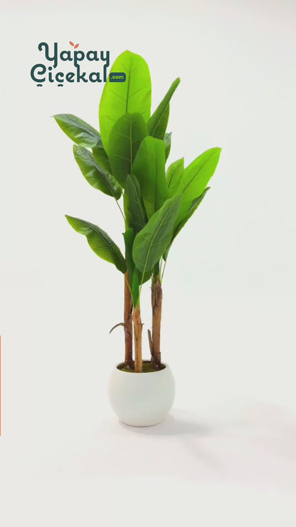 Yapay Muz Ağacı 200 Cm Plastik Küre Saksı