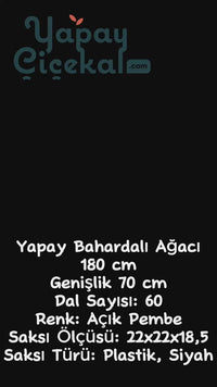 Yapay Bahar Dalı Ağacı 150 Cm 30 Dal Açık Pembe