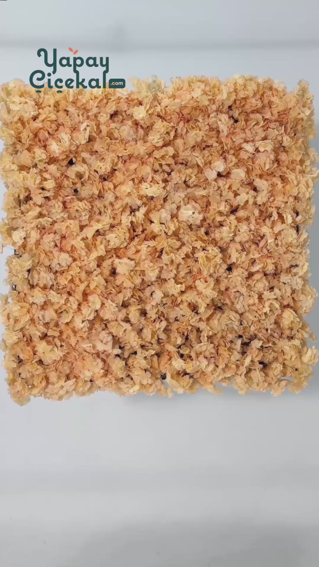 Yapay Çiçek Duvarı 100x100 Somon