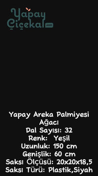 Yapay Ağaç Areka 150 Cm 32 Yaprak