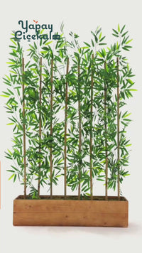 Yapay Bambu Seperatör 180 Cm Ahşap Kahverengi Saksı