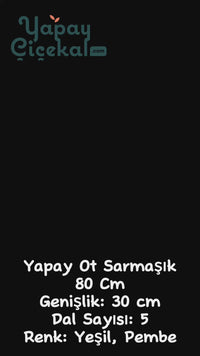 Yapay Ot Sarmaşık Pembe Yeşil Uv Korumalı 80 Cm 5 Dal