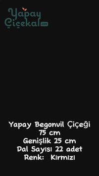 Yapay Begonvil Çiçeği 75 cm Kırmızı  22 Dal