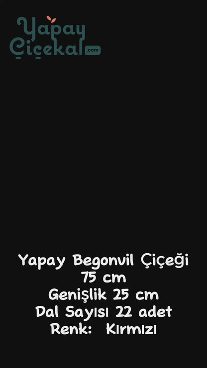 Yapay Begonvil Çiçeği 75 cm Kırmızı  22 Dal