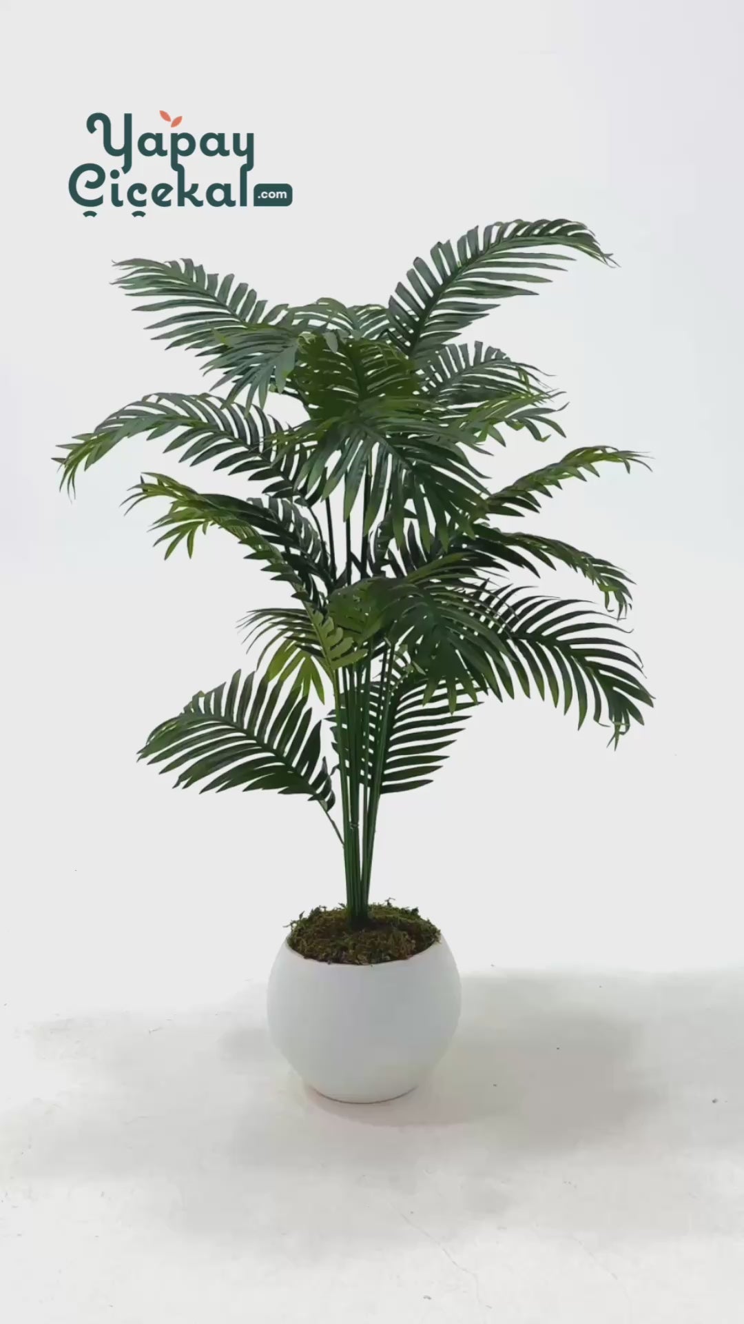 Yapay Palmiye Ağacı 130 Cm Küre Plastik Saksı