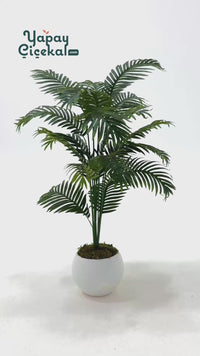 Yapay Palmiye Ağacı 130 Cm Küre Plastik Saksı