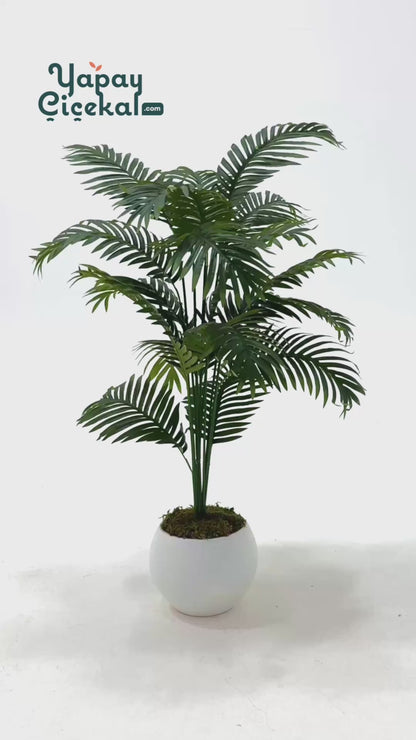 Yapay Palmiye Ağacı 130 Cm Küre Plastik Saksı