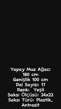 Yapay Muz Ağacı 180 Cm 17 Dal