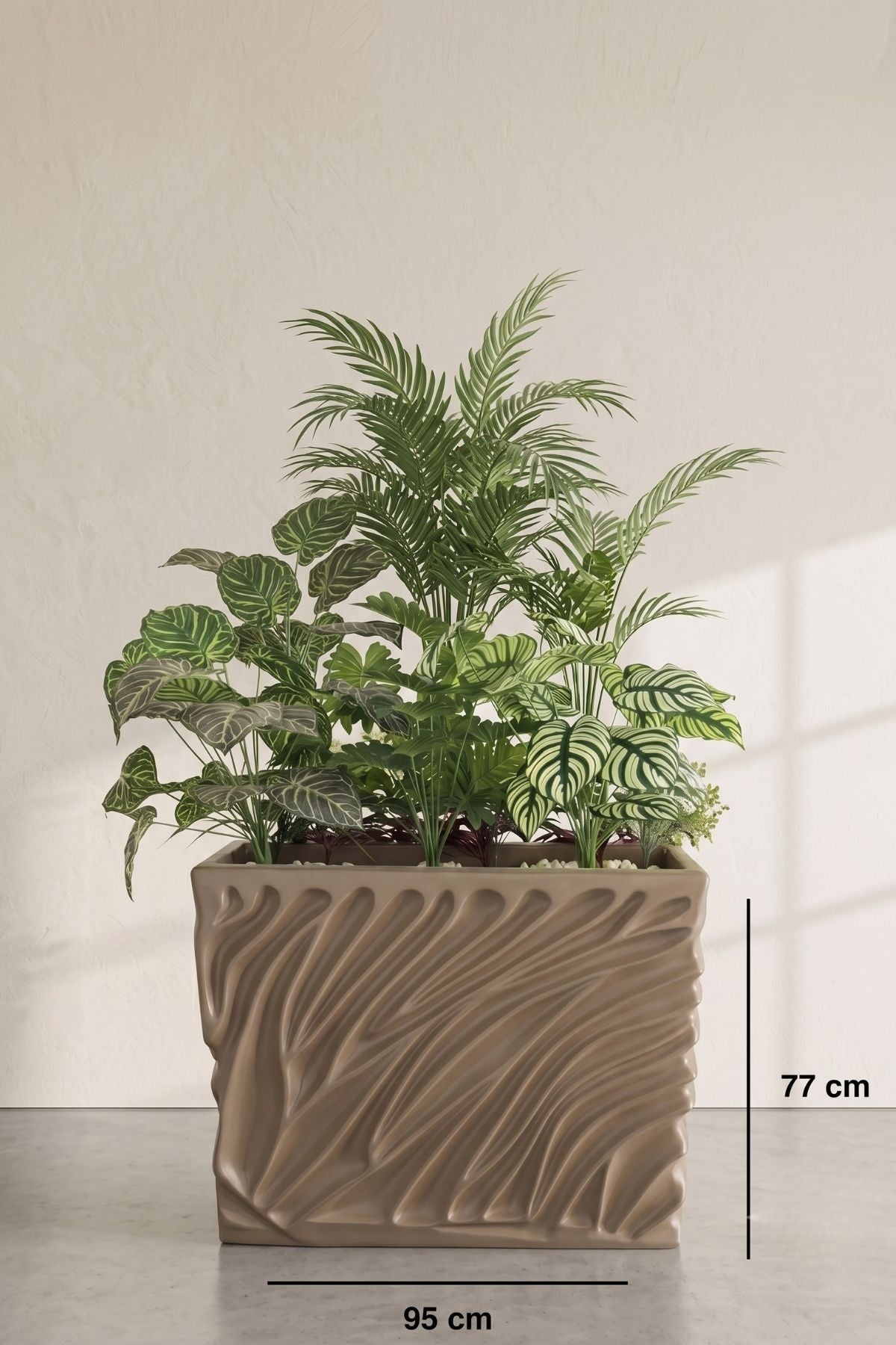 Wave Fiberglass Dekoratif Saksı 95x27x77 cm (Uv)