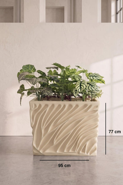 Wave Fiberglass Dekoratif Saksı 95x27x77 cm (Uv)