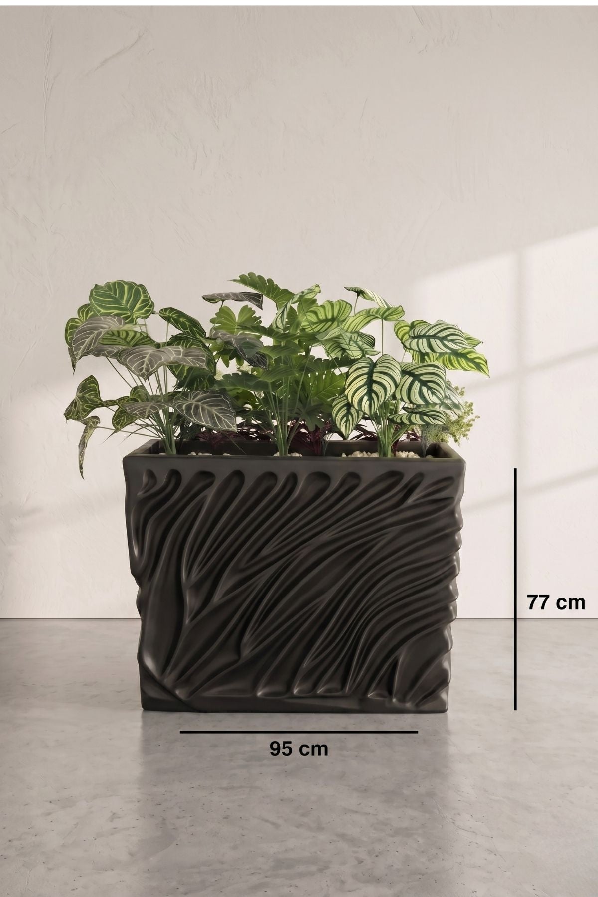 Wave Fiberglass Dekoratif Saksı 95x27x77 cm (Uv)
