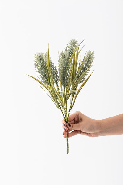 Yapay 5 Kafalı Çiçek Demeti 35 Cm 5 Dal Gri 