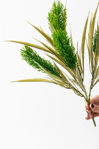 Yapay 5 Kafalı Çiçek Demeti 35 Cm 5 Dal Koyu Yeşil 