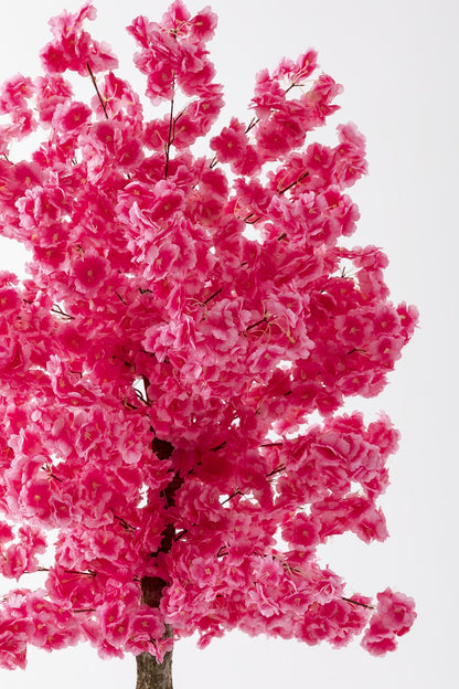 Yapay Ağaç Pembe Bahar Dalı 180 Cm Beyaz Konik Saksı