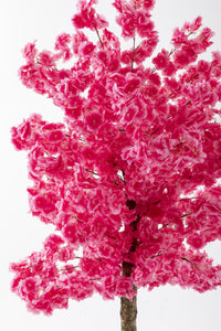 Yapay Ağaç Pembe Bahar Dalı 180 Cm Beyaz Konik Saksı