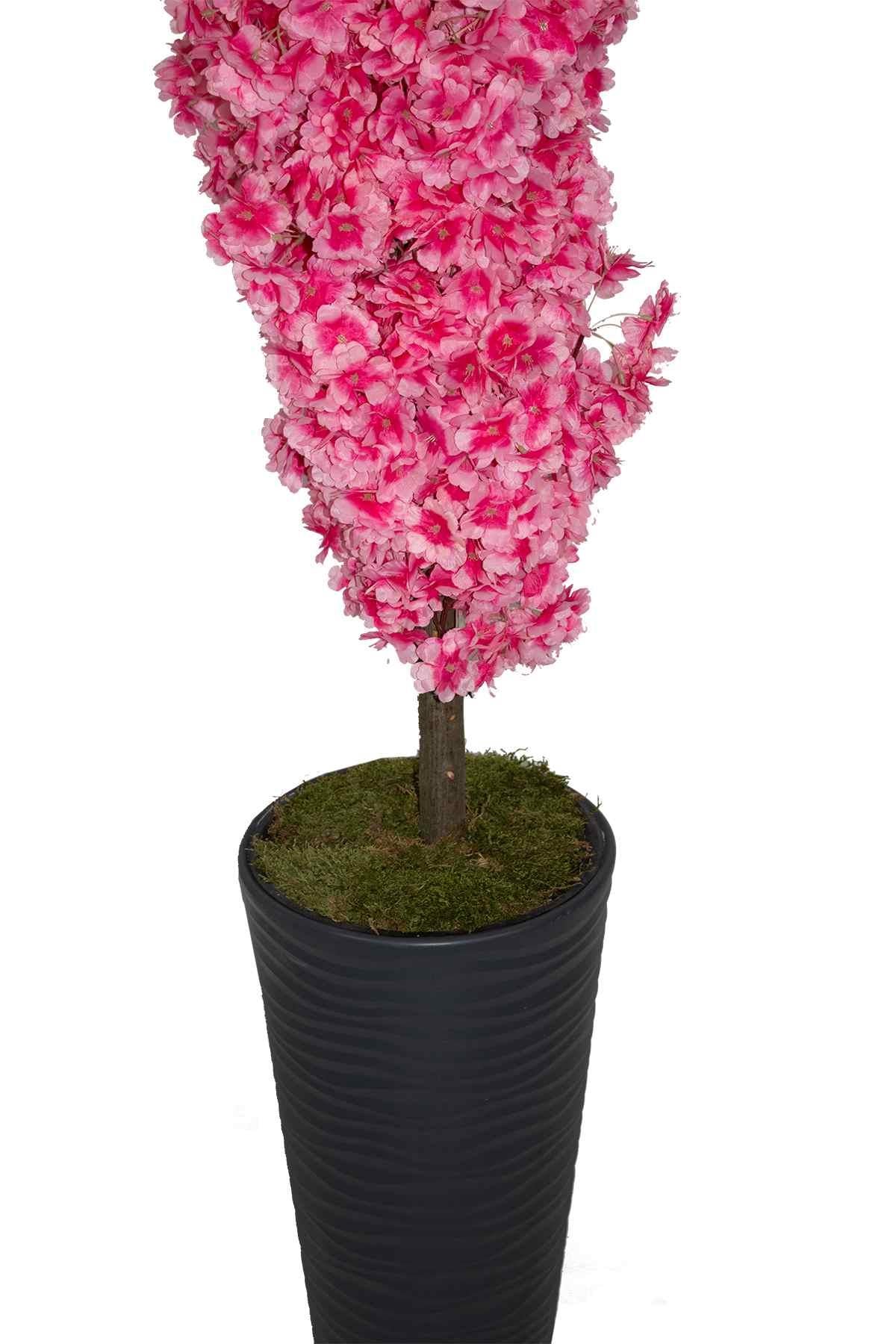 Yapay Ağaç Pembe Bahar Dalı 180 Cm Konik Saksı