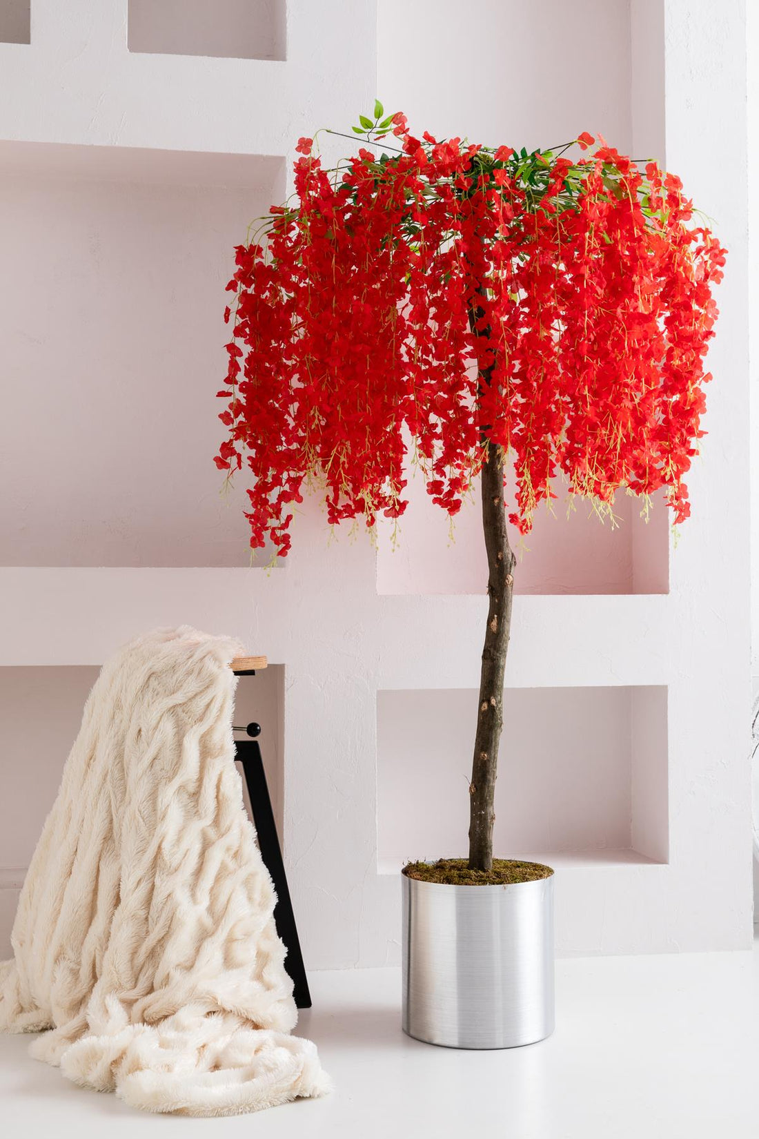 Yapay Akasya Ağacı Kırmızı 180 Cm