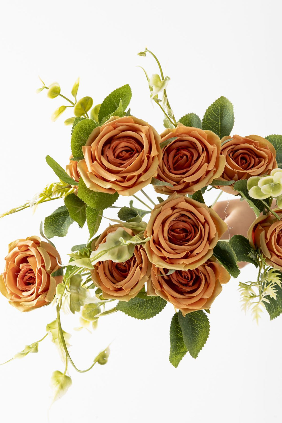 Yapay Aranjmanlı Gül Demeti 9 Dallı Turuncu