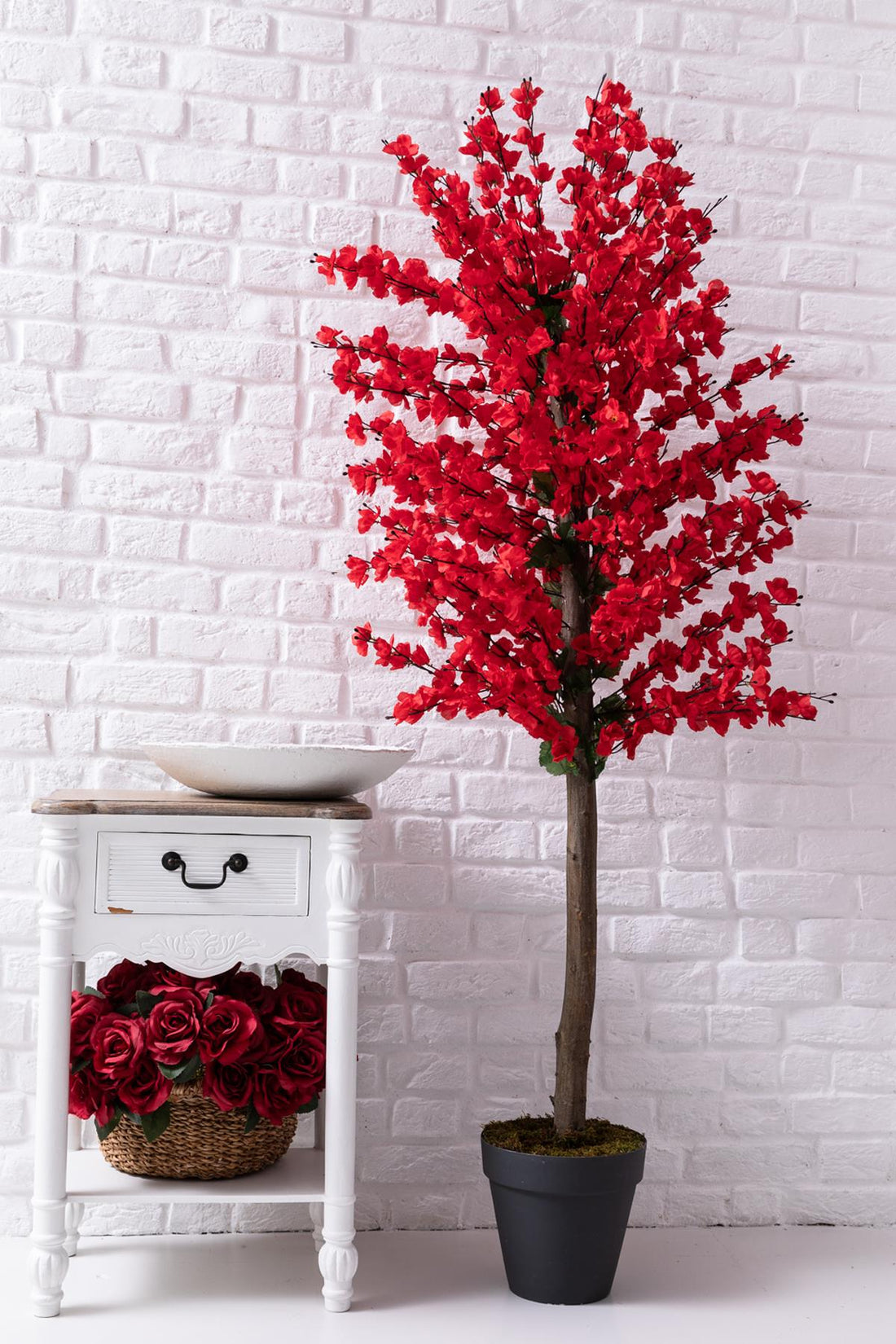 Yapay Bahar Dalı Ağacı Kırmızı 180 Cm 81 Dal