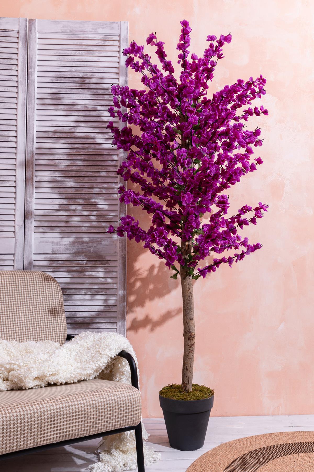 Yapay Bahar Dalı Ağacı Mor 180 Cm 81 Dal