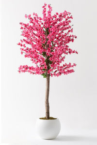 Yapay Bahar Dalı Ağacı Pembe 180 Cm 81 Dal Plastik Küre Saksı