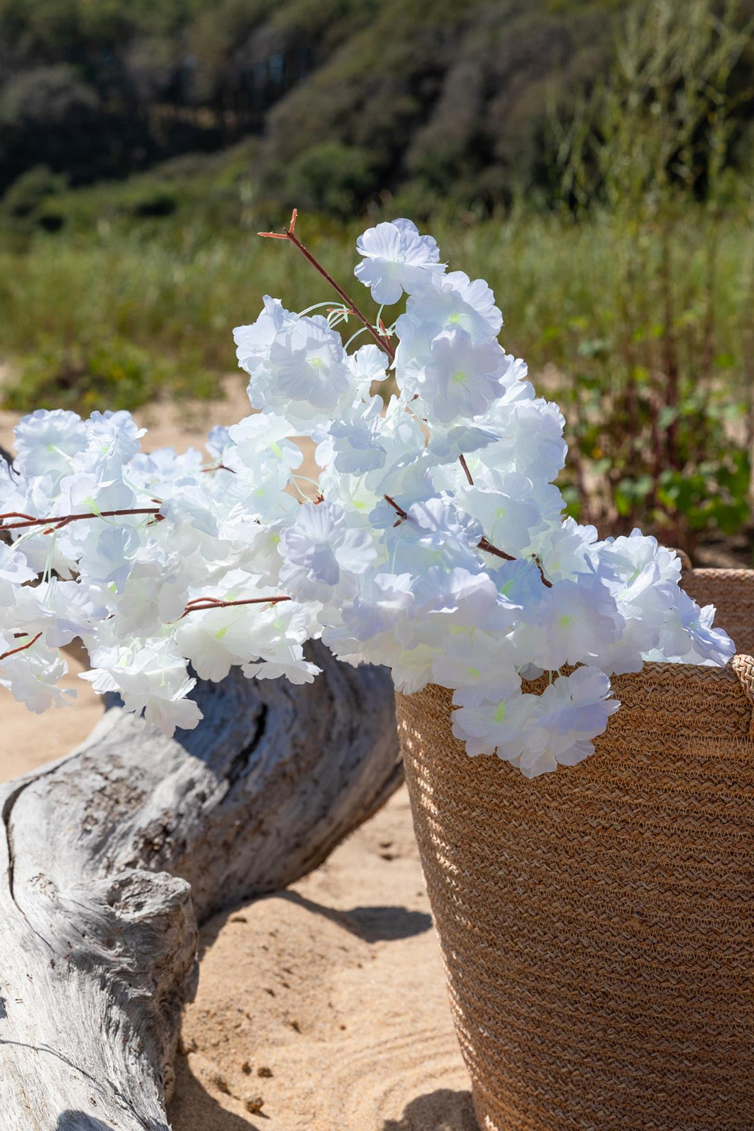 Yapay Bahar Dalı Çiçeği Beyaz