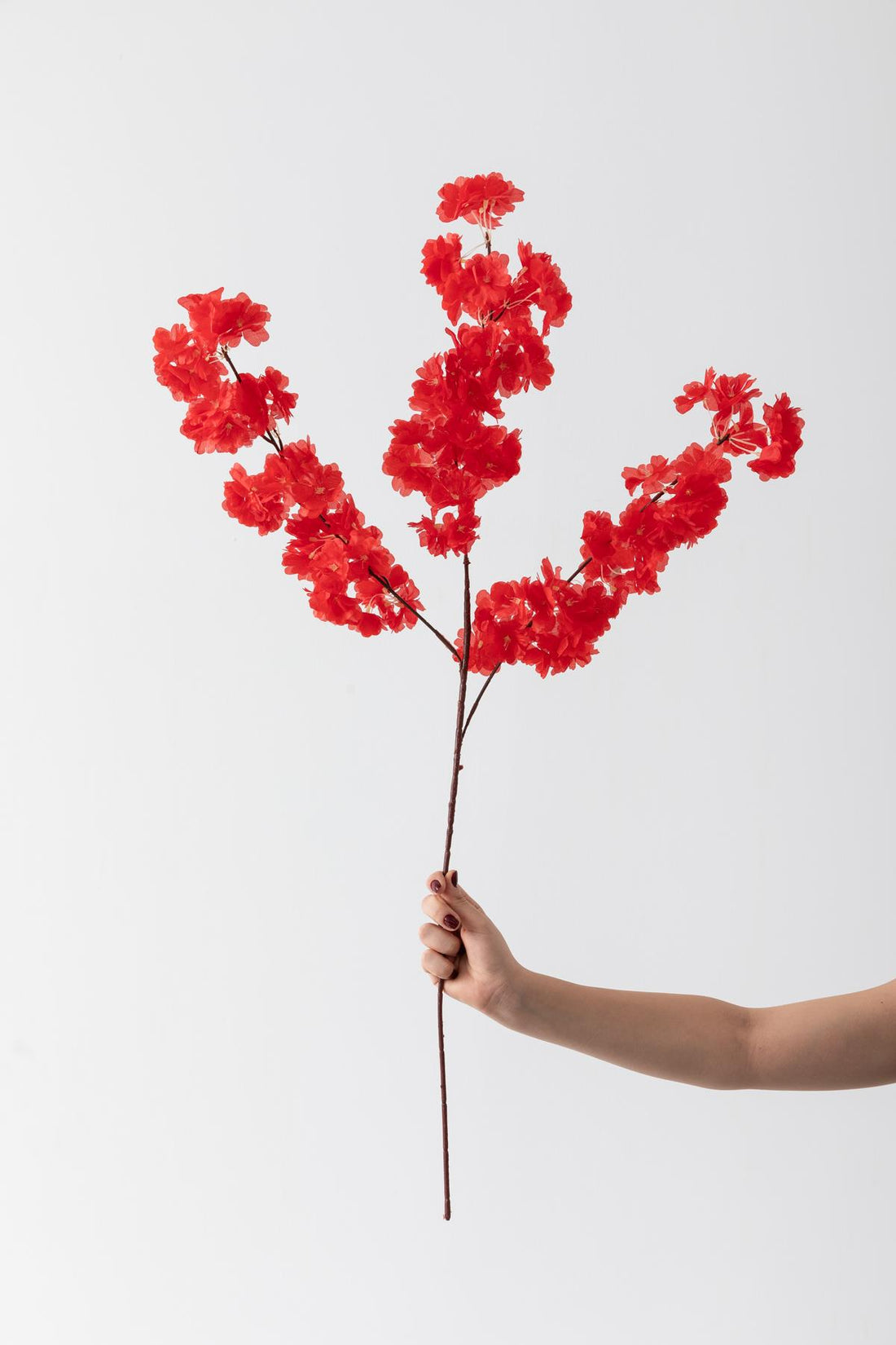 Yapay Bahar Dalı Çiçeği Kırmızı