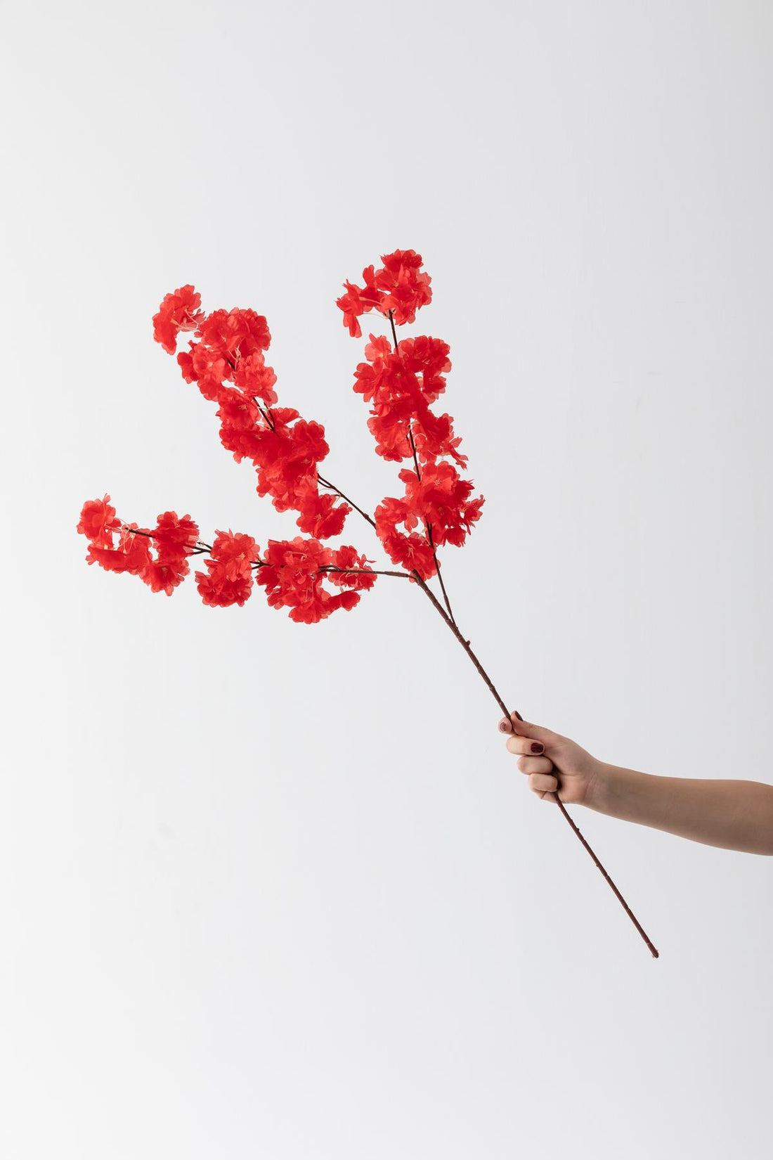 Yapay Bahar Dalı Çiçeği Kırmızı