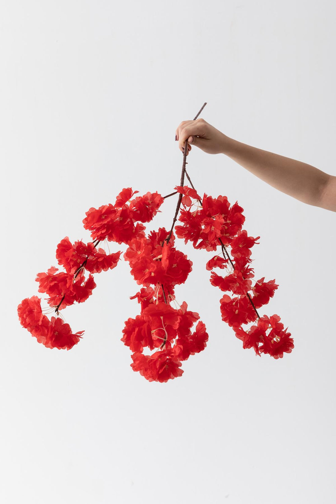 Yapay Bahar Dalı Çiçeği Kırmızı