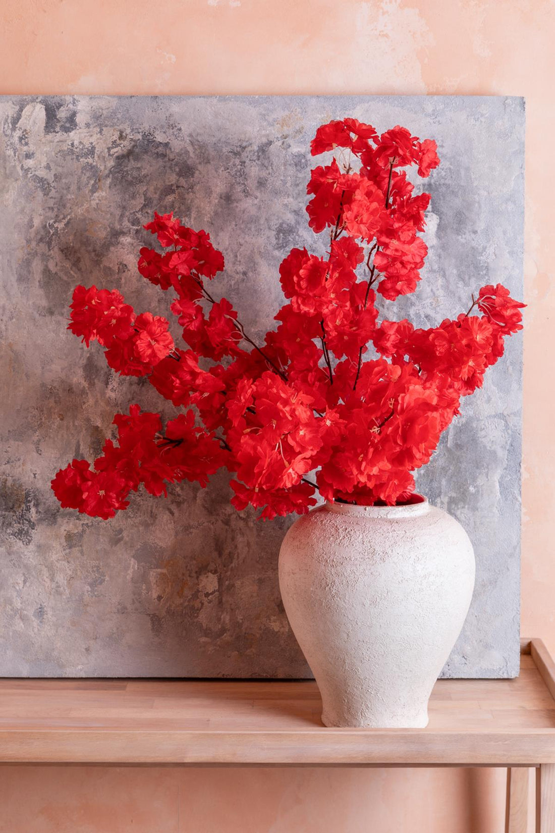 Yapay Bahar Dalı Çiçeği Kırmızı