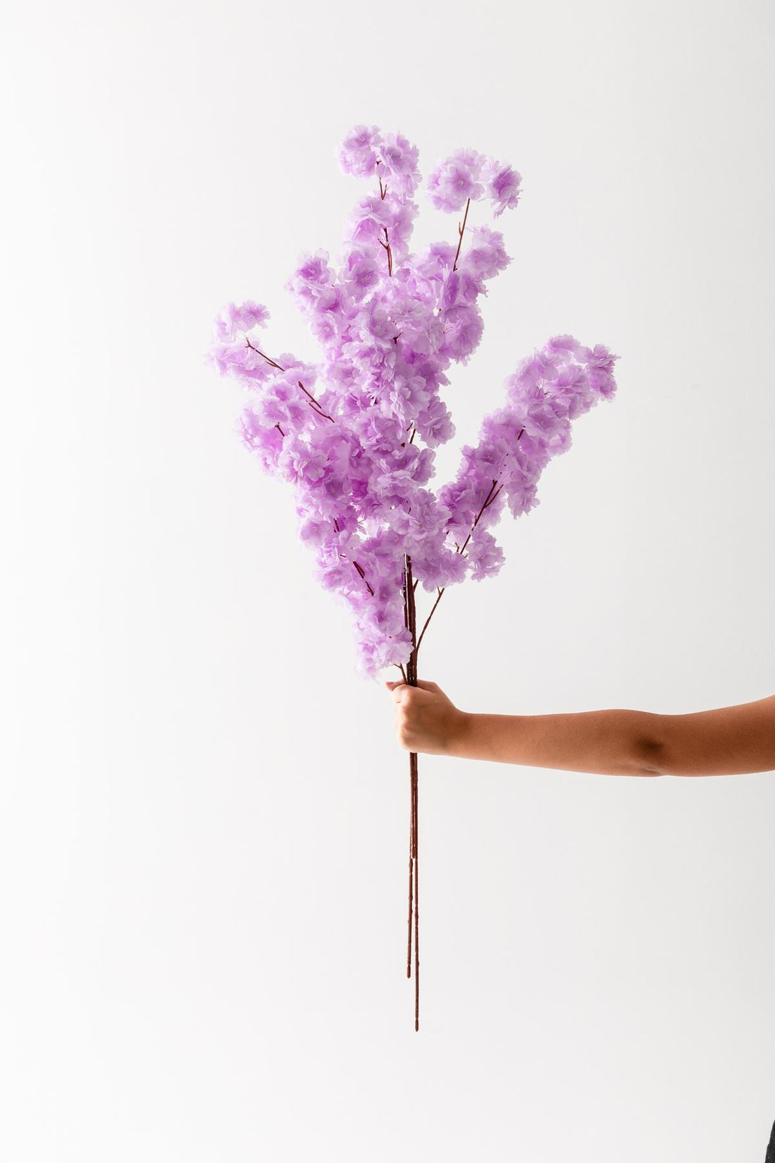 Yapay Bahar Dalı Çiçeği Mor 3 Dal 100 Cm