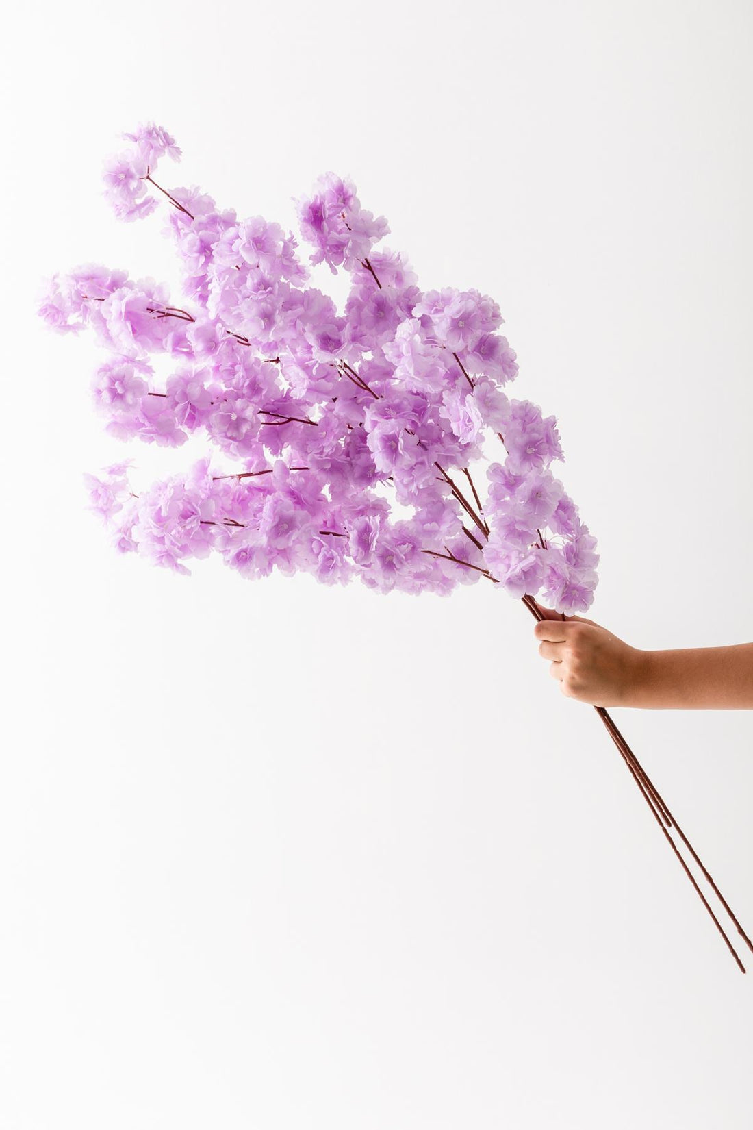 Yapay Bahar Dalı Çiçeği Mor 3 Dal 100 Cm