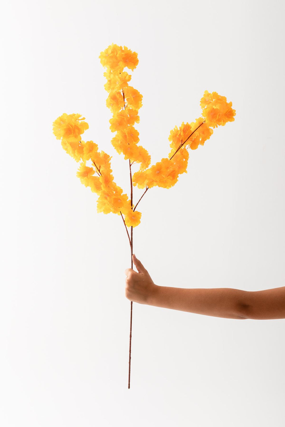 Yapay Bahar Dalı Çiçeği Turuncu 3 Dal 100 Cm