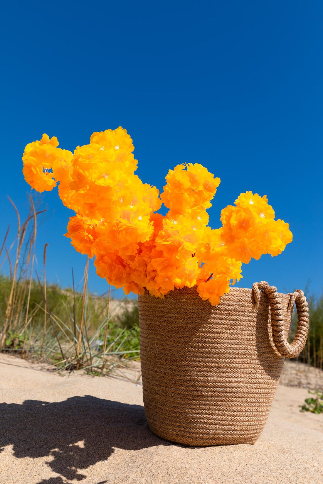 Yapay Bahar Dalı Çiçeği Turuncu 3 Dal 100 Cm