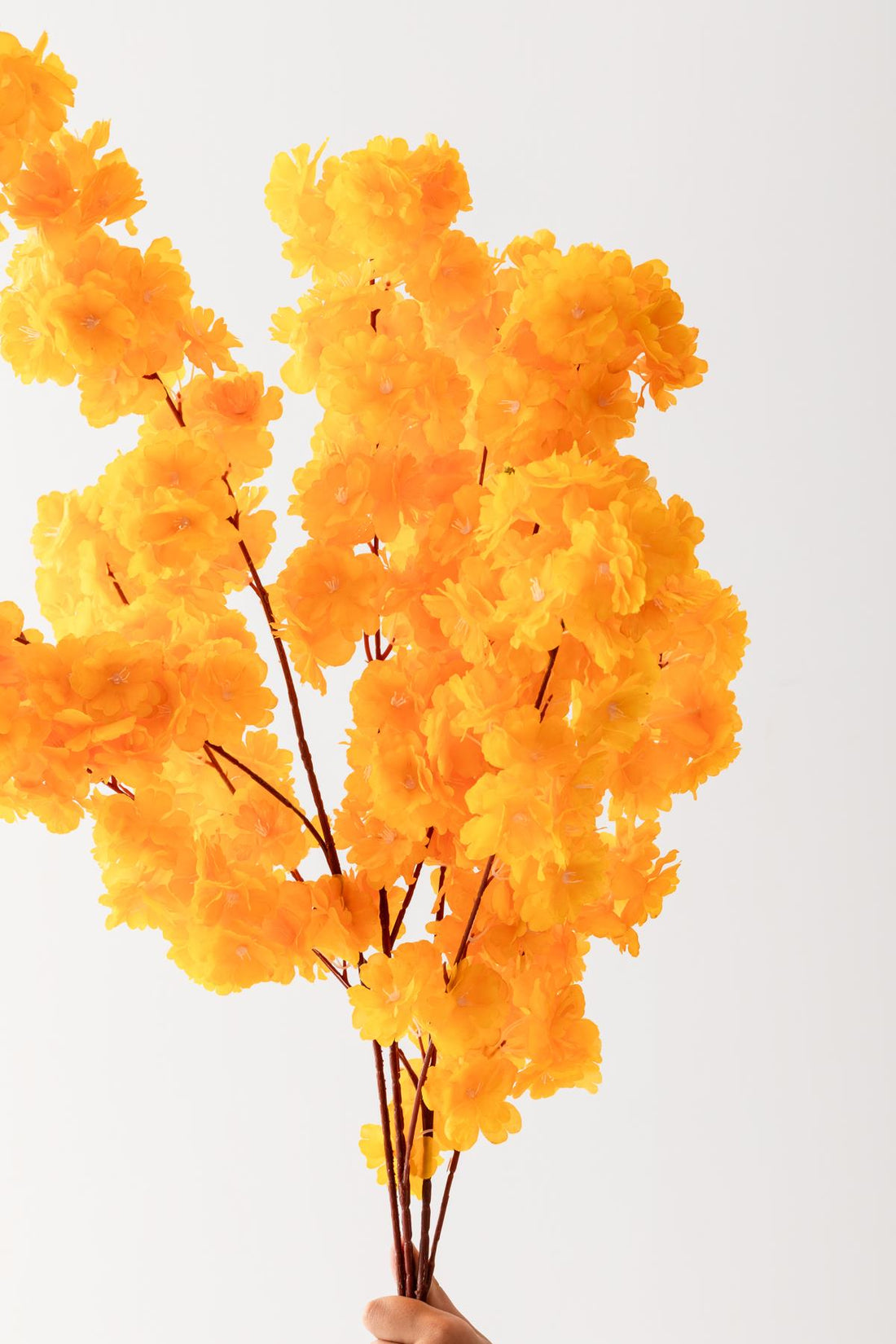 Yapay Bahar Dalı Çiçeği Turuncu 3 Dal 100 Cm