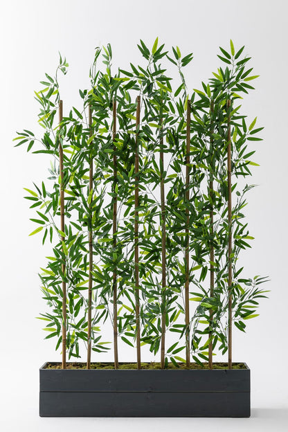 Yapay Bambu Seperatör 180 Cm Ahşap Antrasit Saksı