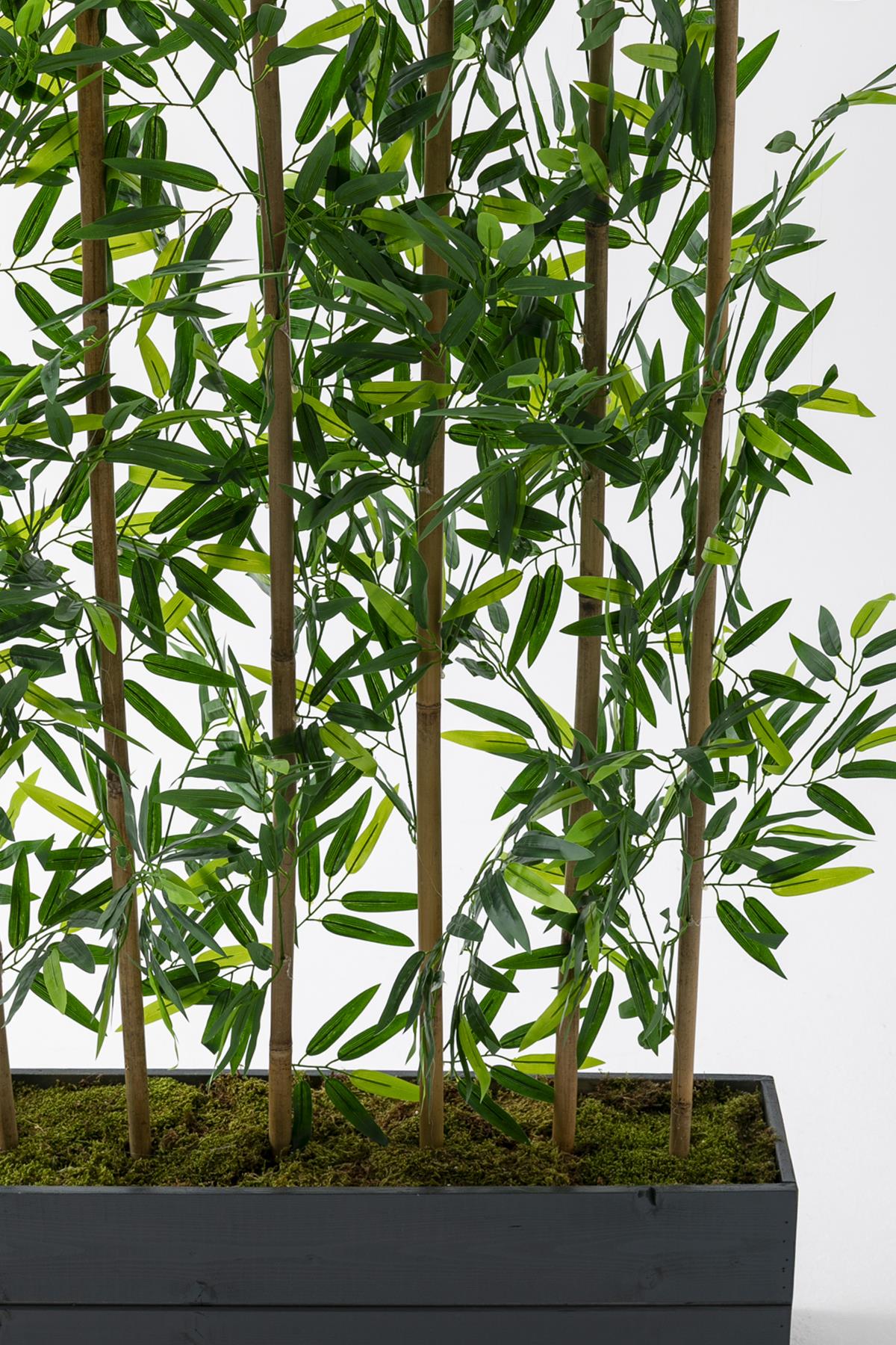 Yapay Bambu Seperatör 180 Cm Ahşap Antrasit Saksı