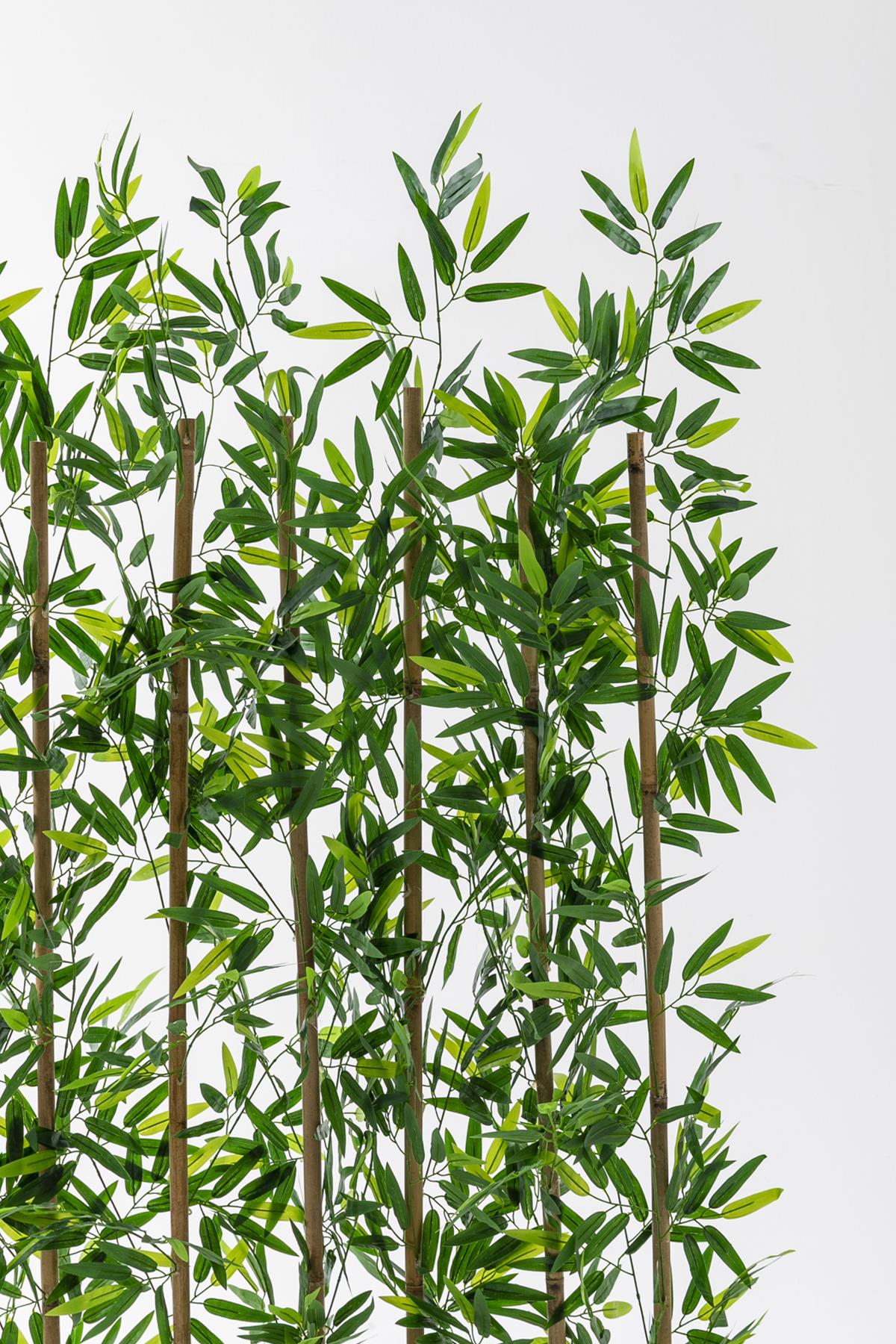 Yapay Bambu Seperatör 180 Cm Ahşap Kahverengi Saksı