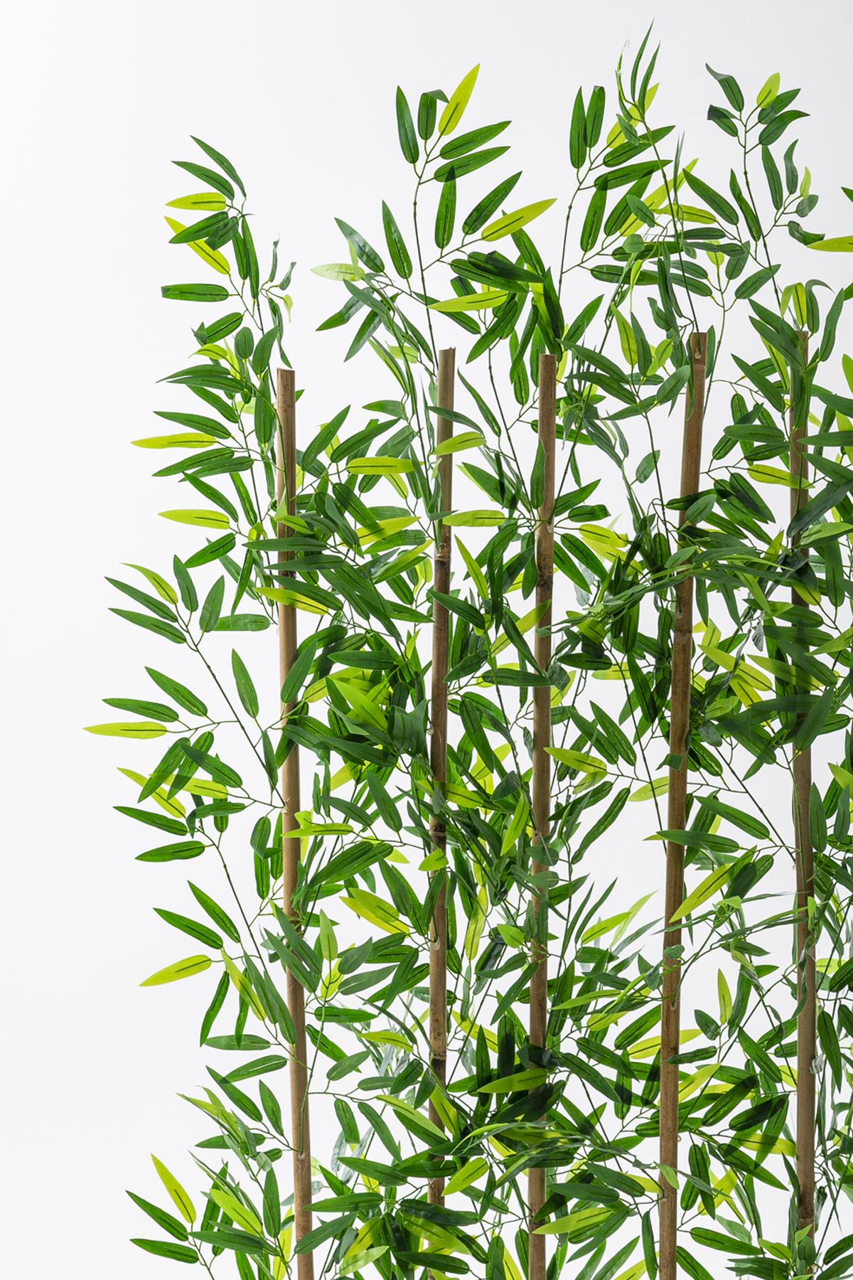 Yapay Bambu Seperatör 180 Cm Ahşap Kahverengi Saksı