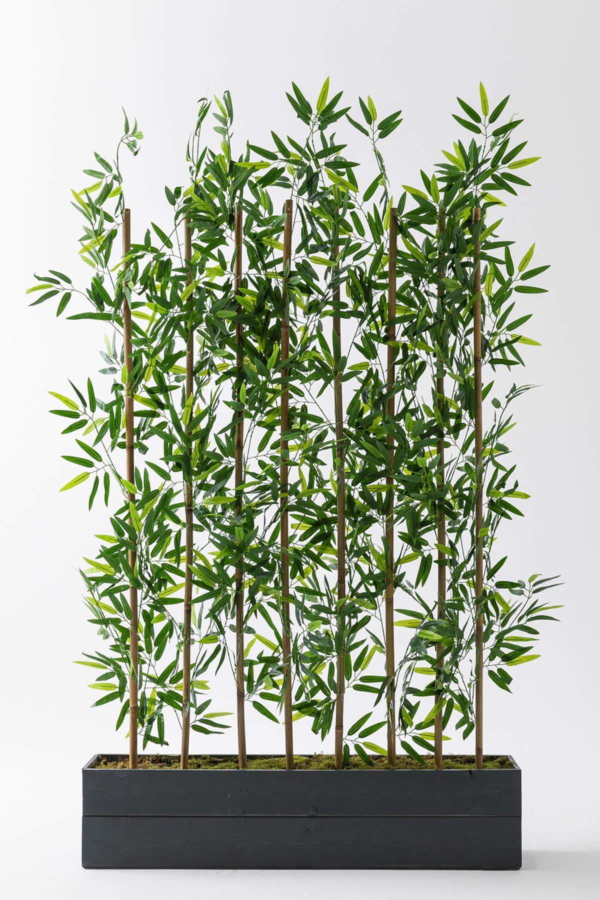 Yapay Bambu Seperatör Ahşap 100 Cm (Antrasit )