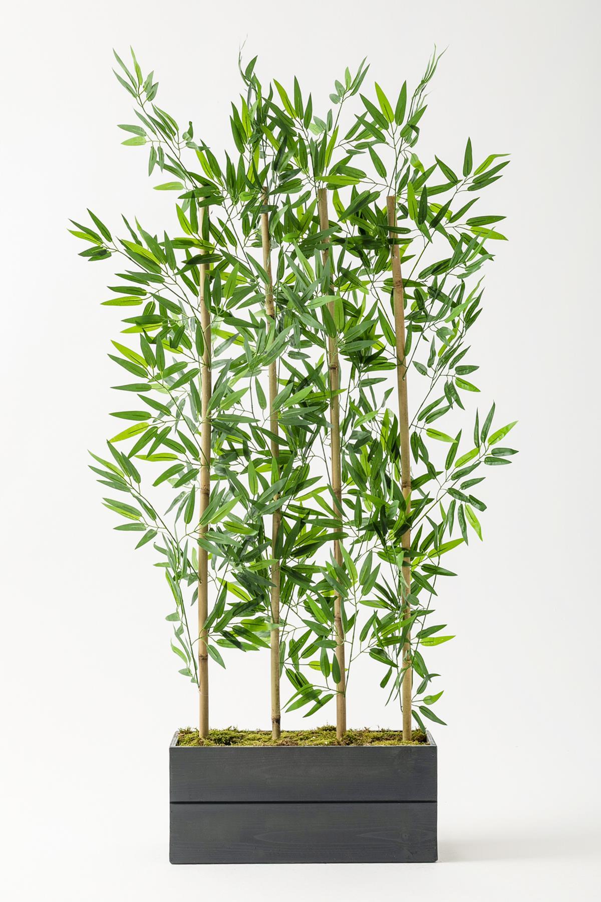 Yapay Bambu Seperatör Ahşap 50 Cm (Antrasit )