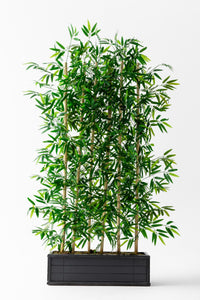 Yapay Bambu Seperatör Ahşap Antrasit Saksı 175 Cm