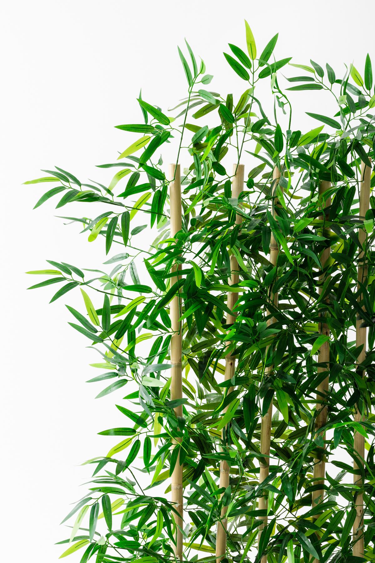 Yapay Bambu Seperatör Ahşap Antrasit Saksı 175 Cm