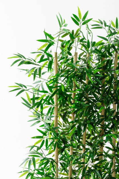 Yapay Bambu Seperatör Ahşap Antrasit Saksı 175 Cm