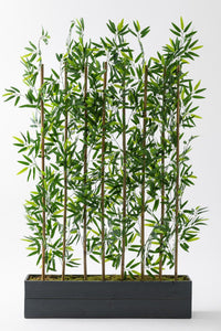 Yapay Bambu Seperatör Ahşap Antrasit Saksı