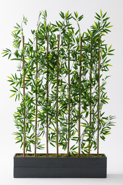 Yapay Bambu Seperatör Ahşap Antrasit Saksı