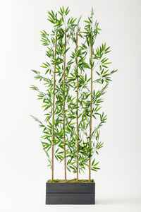 Yapay Bambu Seperatör Ahşap Antrasit Saksı