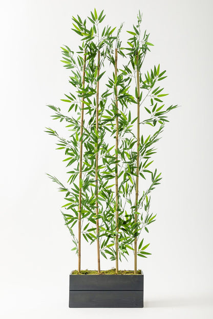 Yapay Bambu Seperatör Ahşap Antrasit Saksı