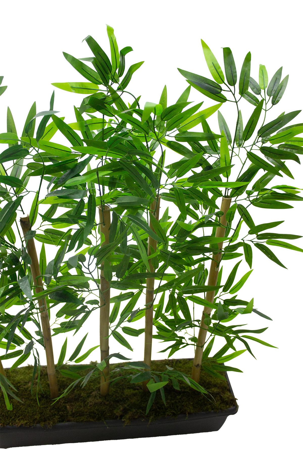 Yapay Bambu Seperatör Antrasit Saksılı 100 Cm